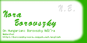 nora borovszky business card